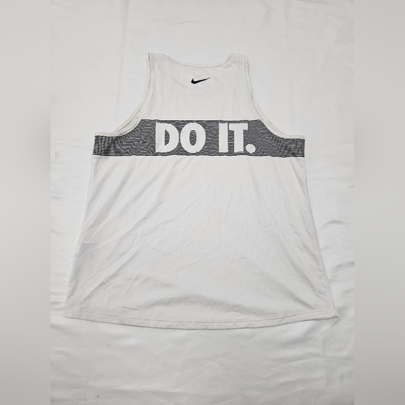 Nike Men's White Tank Top Just Do It, Size Large, 100% Polyester. - Picture 4 of 5